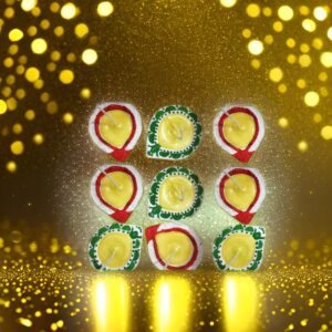 Designer floating diya filled with ghee size 2.5" to 3" inch with pack of 4 pcs (Gaumay Deepak)